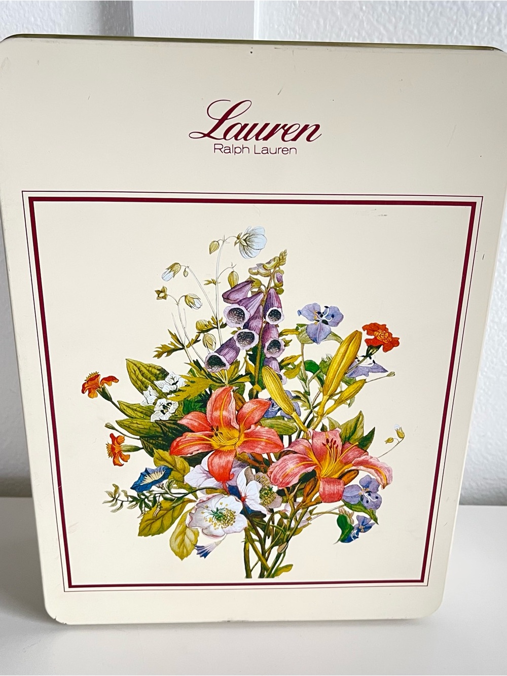 VTG Lauren Ralph Lauren Rare Perfume Gift Floral Metal Collectible Tin Limited